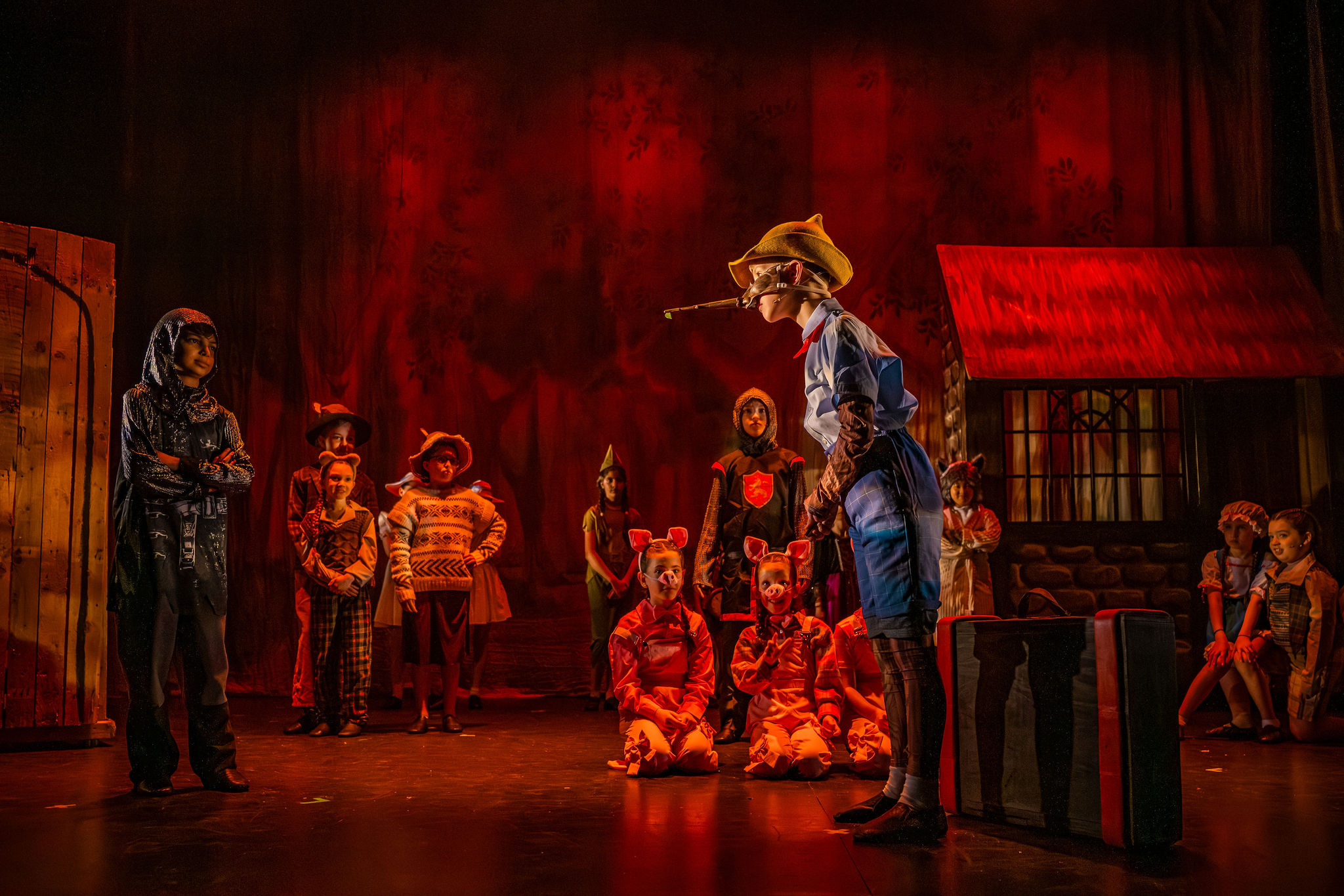 Young performers in Pinocchio production